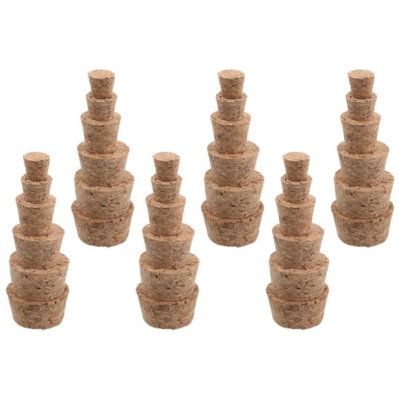 Supvox 36PCS Glass Vial Stoppers for Tapered Corks Light Yellow Wooden Air Tight Closure for Crafts
