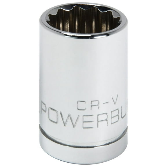 Powerbuilt 1/2 Inch Drive x 11/16 Inch 12 Point Shallow Socket - 642303