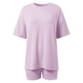 thumbnail image 5 of MAIHAN Women Shorts Sets Outfits Summer Beach Vacation Clothes Short Sleeve Tops Shorts Trendy 2 Piece Summer Shorts Set Comfortable Playwear Daily Wear, 5 of 6