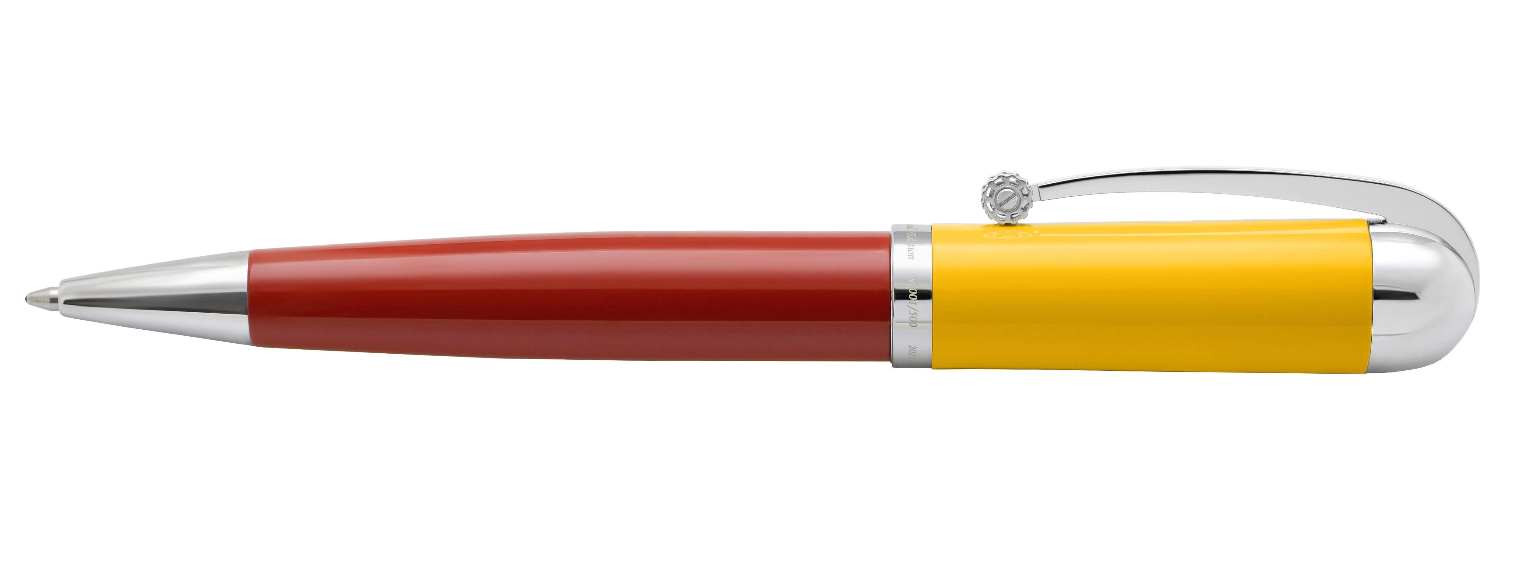 Xezo Xezo Visionary® Brass  Aluminum Enameled Ballpoint Pen - Aspen Gold / Red