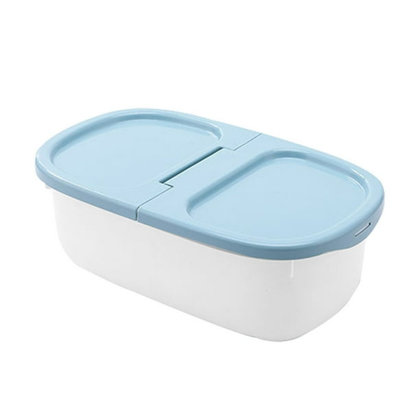 Toystoory Contenedor de almacenamiento de arroz a prueba de insectos Caja de grano de cocina para el hogar a prueba de humedad con sello de Organizadores de utensilios de cocina Azul 33.5x12x19.5cm