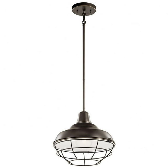 1 Light Farmhouse Metal Shade Pendant Light Fixture-Olde Bronze Finish Bailey Street Home 147-Bel-4187415