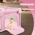 thumbnail image 3 of Corral para bebés Hiaksedt 127 x 127 cm con colchoneta de malla rosa, 3 of 7