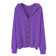thumbnail image 2 of Womens Button Down Hooded Cardigan Sweaters, Knit Hoodie Coat Jacket, Soft and Comfortable XL, 2 of 5
