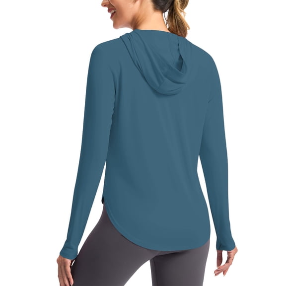 Shihyeh Women's UPF 50 Swim Cover Up Sun Protection Hoodie Long Jacket SPF Lightweight Beach Cover Ups for Women