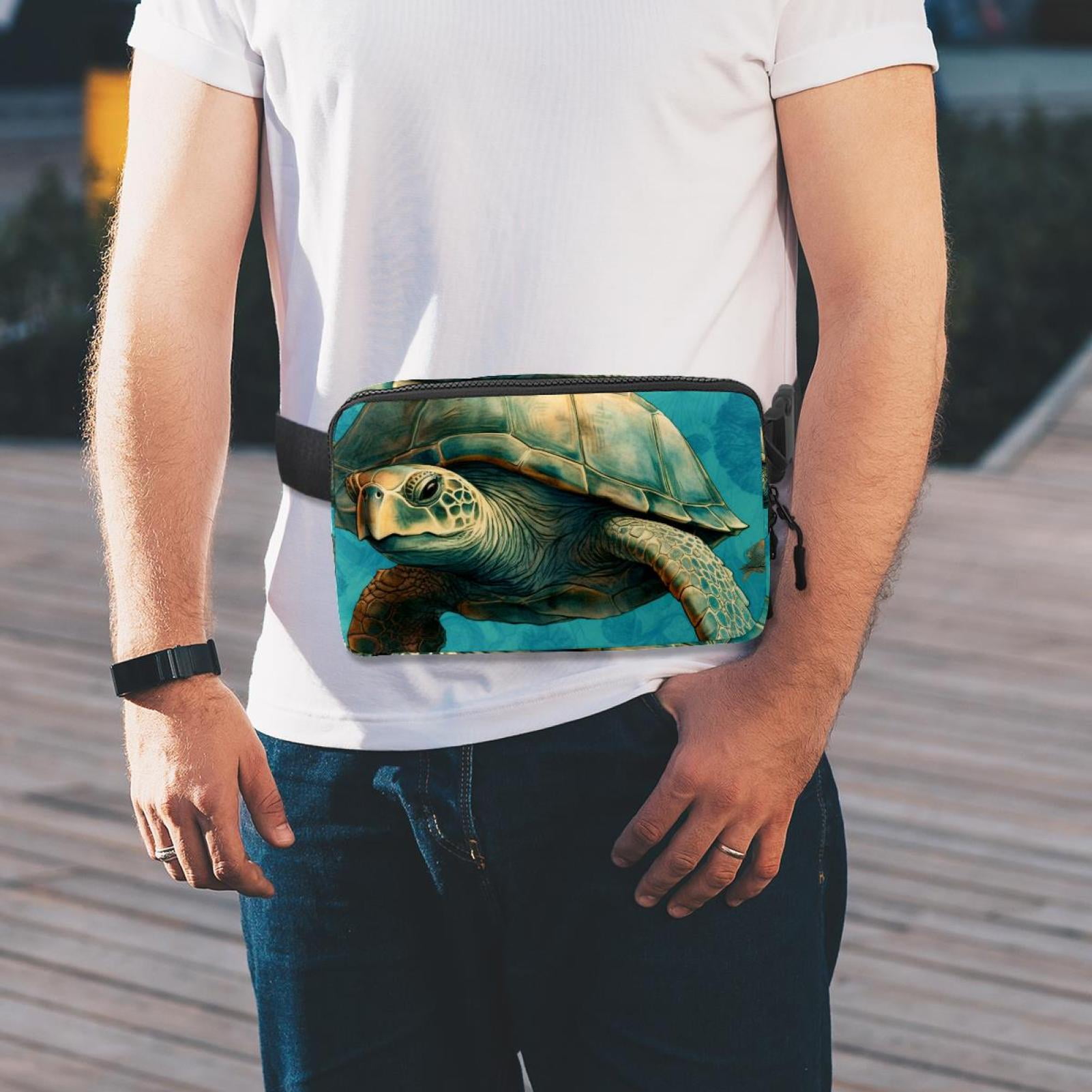 Sea turtle Versatile Waist Bag, Crossbody Bag, Running Belt - Lightweight, Adjustable, with Extension Strap, Unisex