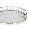 thumbnail image 4 of DecMode 16", 14"W Silver Stainless Steel Mirrored Tray with Circle Patterned Sides, 2-Pieces, 4 of 7