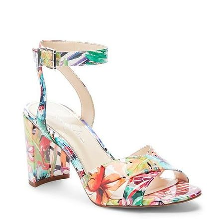 Jessica Simpson Niara Multi Palm Print Cross-Band Open-Toe Heel Heeled Sandals