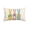 thumbnail image 3 of Yhmxh Easter Bunny Throw Pillow Cover, 12 x 20 Inch Cute Rabbit Rectangle Linen Cushion Case, Wildflowers Throw Pillow Case Decoration, Holiday Farmhouse Decoration for Bed Sofa Couch, 3 of 7