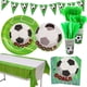 thumbnail image 2 of Suministros de fiesta de fútbol para niños, vajilla de papel con temática deportiva, platos, vasos, servilletas, mantel, suministros de cumpleaños, 2 of 4