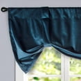 thumbnail image 2 of DriftAway Velvet Tie Up Valance for Kitchen 20 Inches Long Rod Pocket Room Darkening Tie up Shade Adjustable Short Curtain for Small Window Bathroom Living Room Bedroom 1 Panel Peacock Blue, 2 of 7