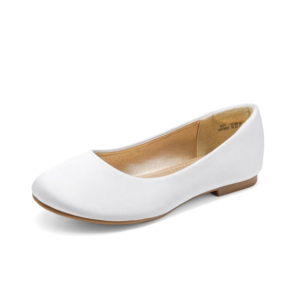 Zapatos para Niñas DREAM PAIRS Talla 12 Flats de Satén Blanco