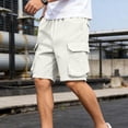 thumbnail image 6 of Besolor Men's Plus Size Cargo Shorts Summer Knee Length Drawstring High Waist Wide Leg Pants Casual Loose Running Sweat Shorts with Pocket, 6 of 7