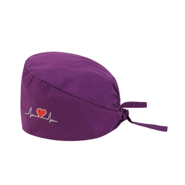 GDREDA Women's Wicking Printed Work Hat with Adjustable Back Tie Closure and Decorative Buttons for All Day Comfort Purple,One Size