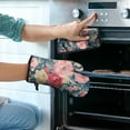 thumbnail image 2 of Pioneer Flower Kitchen Oven Mitt and Pot Holder Sets 4 Pcs for Baking, Cooking and Grilling, Heat Resistant Up To 392 °F, 2 of 7