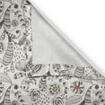 thumbnail image 4 of Ambesonne Floral Grommet Curtain Single Panel, Spring Foliage Ethnic, 50"x60", Cream Grey, 4 of 5