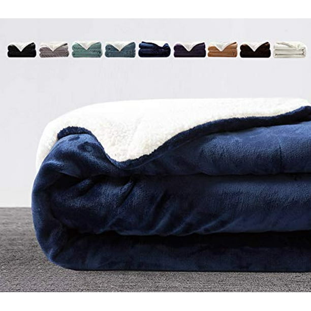 Lianlam King Size Sherpa Fleece Blanket For S Super Soft And Warm Fuzzy Plush Cozy Luxury Big Bed Blankets Royal Blue 104 X90 Com Lianlam King Size Sherpa Fleece Blanket, Big Warm Blankets
