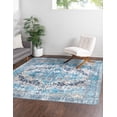 thumbnail image 3 of Unique Loom Mangata Collection Area Rug - Mary (5' 3" Square Blue/Black), 3 of 10