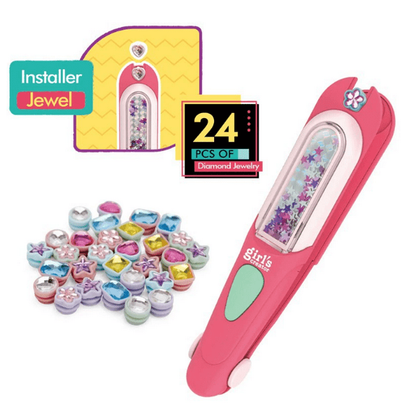 Cling Bling for Girls Hair, Hair Gem Stamper Kit, Bling Hair Jewels forGirls Toys, with Reusable Shining Diamonds Birthday Gifts Toys for Girls