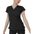thumbnail image 2 of Adar Scrub Set for Women - Curved V-Neck Scrub Top & Tapered Drawstring Scrub Pants - 4402 - Heather Grape - 2X, 2 of 7