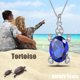 thumbnail image 2 of Juwaliy Turtle Collar Zafiro Septiembre Piedra Natal Encanto 925 Sterling Silver Azul Cristal Dije Joyería Mujeres Hija Esposa Madre Navidad Regalos de Cumpleaños, 2 of 8
