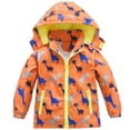 thumbnail image 1 of Hzxvic Chubasquero Para Niños Pequeños, Impermeable, Ligero, Poncho De Lluvia Para Niños, Chaqueta Cortavientos, Abrigo (Naranja 3T), 1 of 1