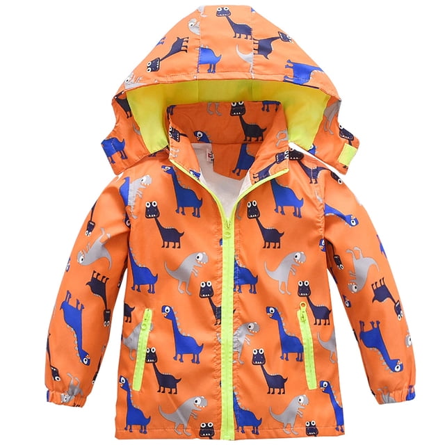 Hzxvic Chubasquero Para Niños Pequeños, Impermeable, Ligero, Poncho De Lluvia Para Niños, Chaqueta Cortavientos, Abrigo (Naranja 3T)