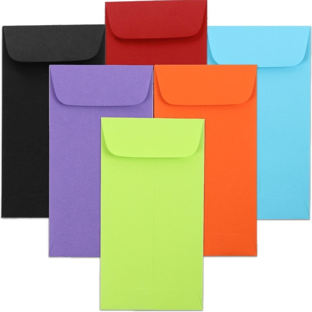 JAM 6 Coin Envelopes, 3 3/8 x 6, Assorted, 150/Pack