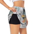 thumbnail image 2 of Bixox Women's The World Map with Cartoon Animals pattern 2 in 1 Running Shorts - Lightweight Athletic Workout Gym Yoga Shorts Liner with Pockets - XX-Large, 2 of 7