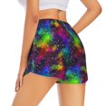 thumbnail image 4 of Picia Bright Universe Pattern Women's 2 in 1 Athletic Running Shorts High Waisted Workout Casual Gym Sweat Shorts with Comfy Liner Zipper Pockets-Large, 4 of 9