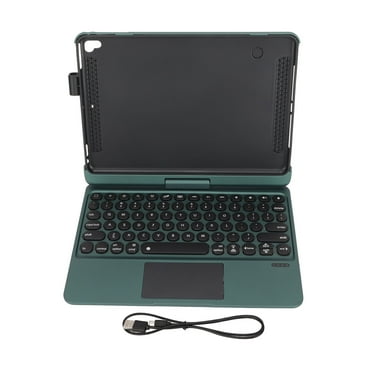 360° Rotating 7-Color Backlit Keyboard Case for 2018/2017 6th/5th Gen & Pro 9.7" IOS Tablets, Green Light