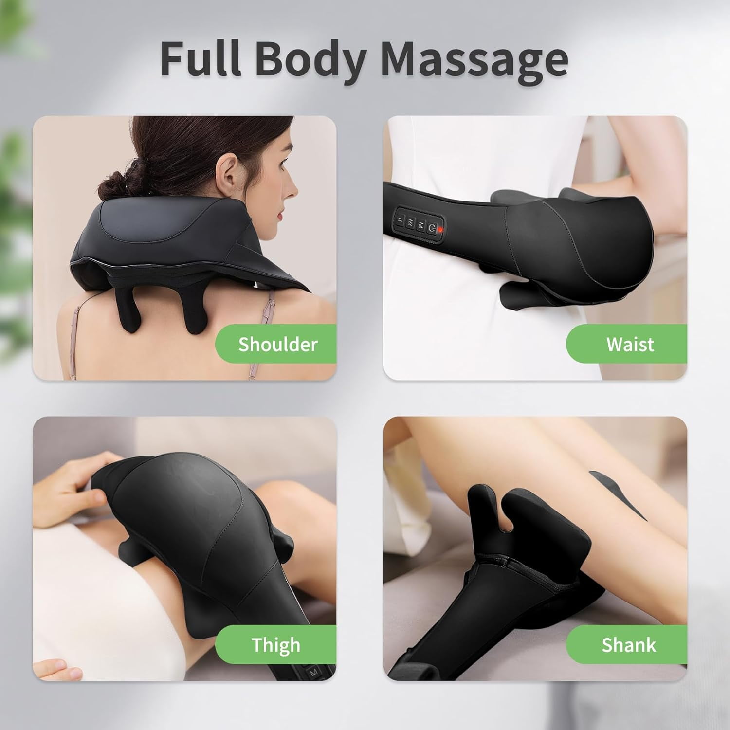 Shiatsu Neck and Back Massager with Heat, Upgraded 2600mAh Cordless Shoulder Massager Deep Tissue 6D Kneading