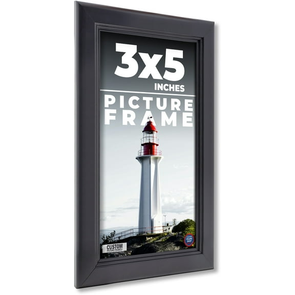 3x5 IN Frame Black Passaggi Solid Wood Picture Frame Width 1.5 Inches | Interior Frame Depth 0.5