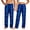 Blue, variant on Couples Christmas Pajama Pants Red Reindeer Jogger Lounge Sleepwear Elastic Waist