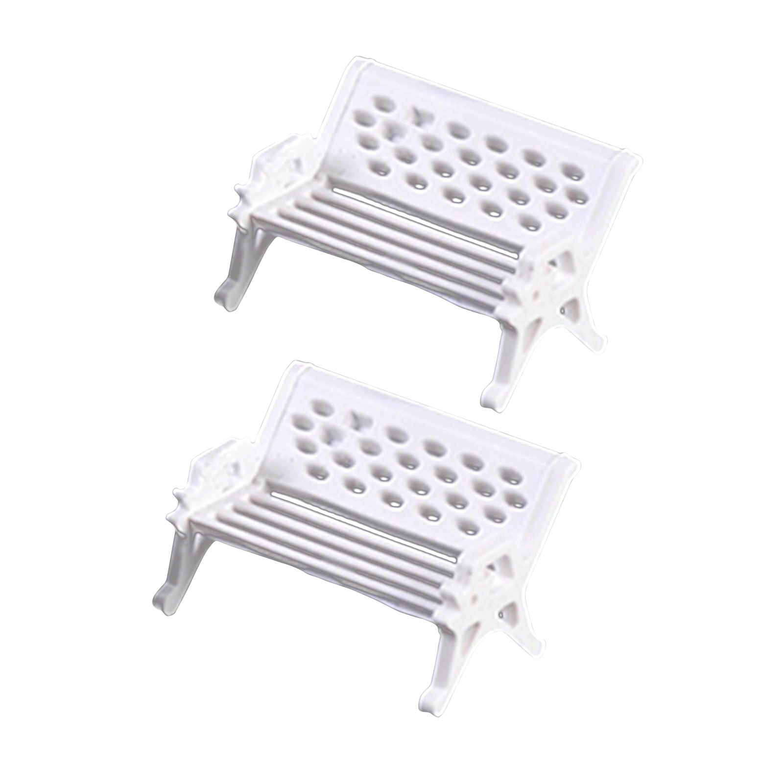 Pack of 2 Dollhouse Mini Park Bench Wooden Miniature Furniture Bench Chair for DIY Craft Home Fairy Dollhouse Garden Decoration Whit Dedoot Miniature Bench Ornament 