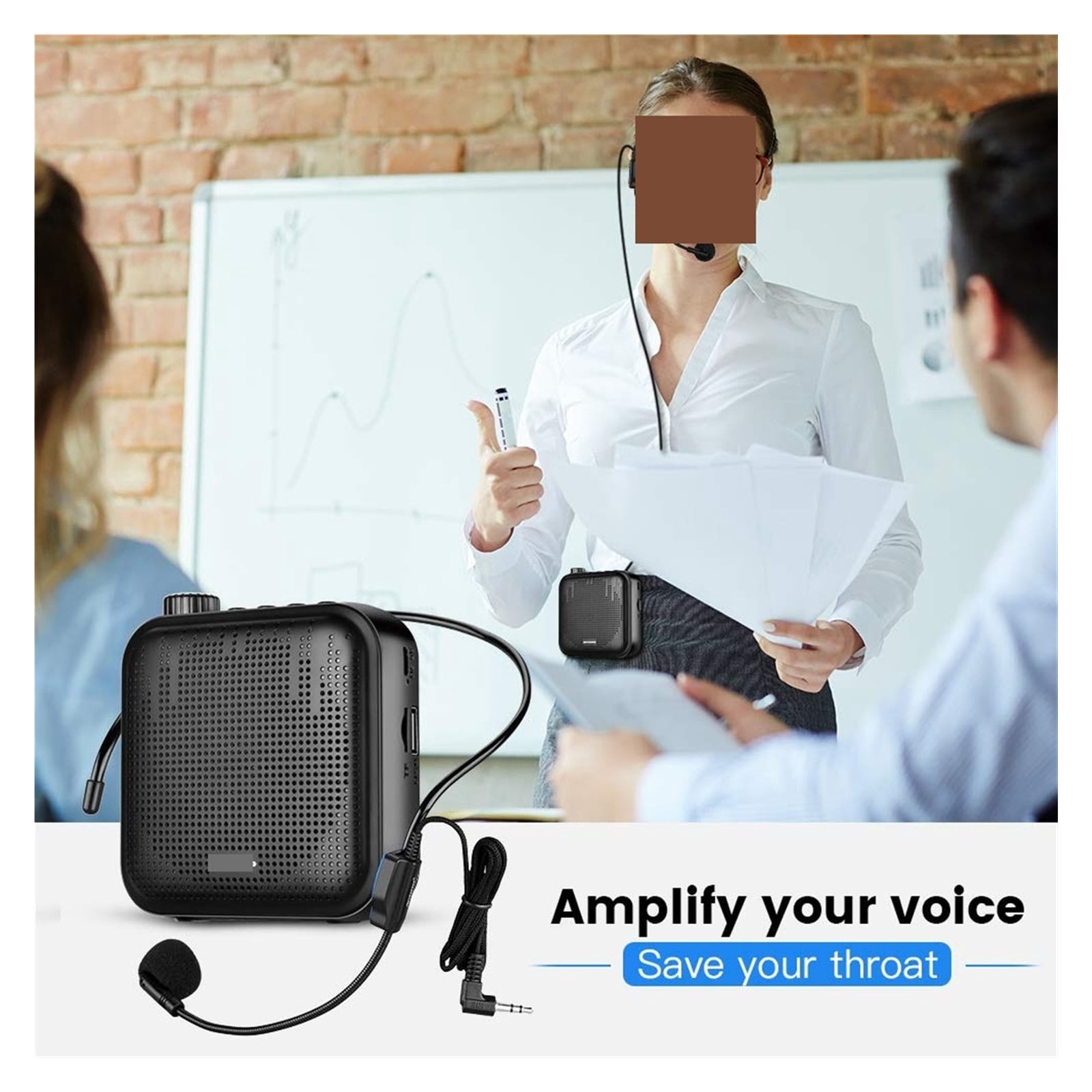 Voice Amplifier Megaphone Mini Audio Speaker With Microphone Rechargeable Ultralight Loudspeaker For Teachers