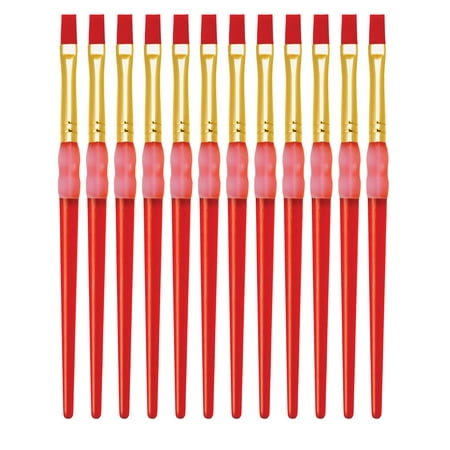 - Royal Brush Big Kids Choice Flat Synthetic Hair Soft Rubber Grip Handle Paint Brush, Size 8, Pack of 12