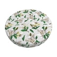 thumbnail image 2 of Xecao's Lilies Flowers Print Stool Covers offer stylish, washable protection for PU round bar stools, perfect for home or commercial use., 2 of 7