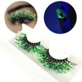 thumbnail image 5 of Happydeer 1 Pair Luminous False Eyelashes Vibrant Color Sequins Design Sparkling Good Ductility Shiny Visual Effect Exaggerated Thick 3D Fake Eyelashes Stage Makeup for Lady, 5 of 13