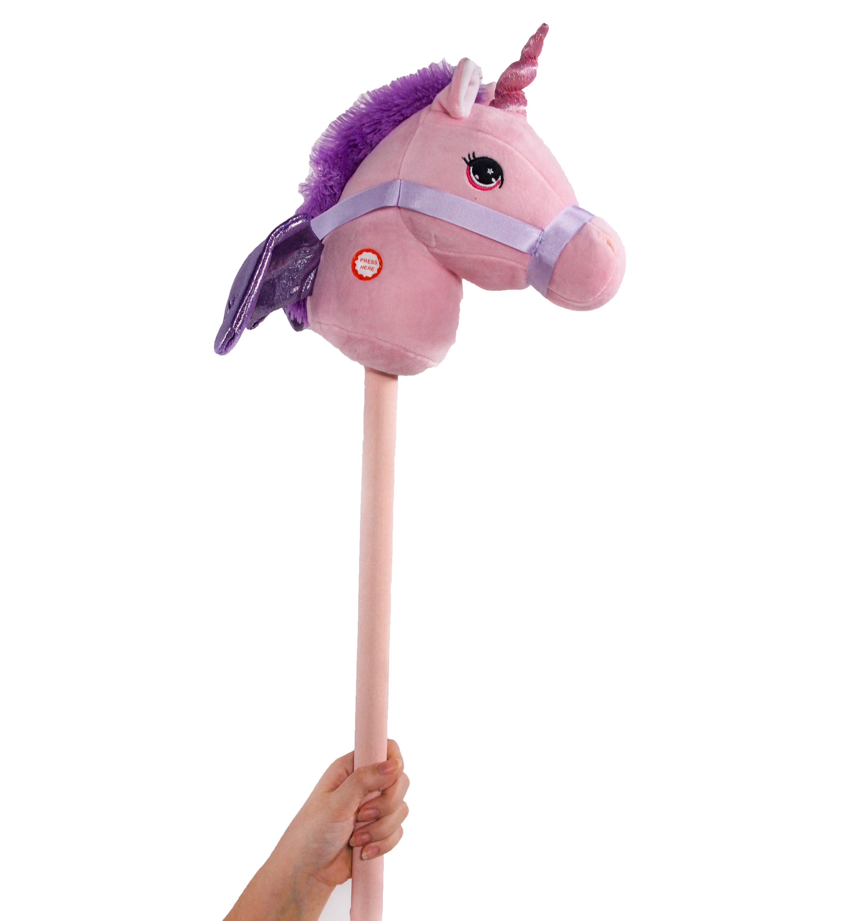 Giddy Up Stick White Unicorn With Sound 39" Stuffed Animal Toy Doll Play Plush 