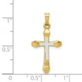 thumbnail image 3 of 14k Two-tone Gold Hollow Cross Pendant, 3 of 4