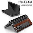 thumbnail image 2 of ShellTech for Samsung Galaxy Z Fold 7 Leather Hard PC Plating Case with Pen Holder & Slim Stylus, with Kickstand, Hinge Protection, Screen Protector, Retro Leather Protective Cover,Brown, 2 of 7
