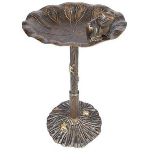 Frog Bird Bath - Antique Bronze