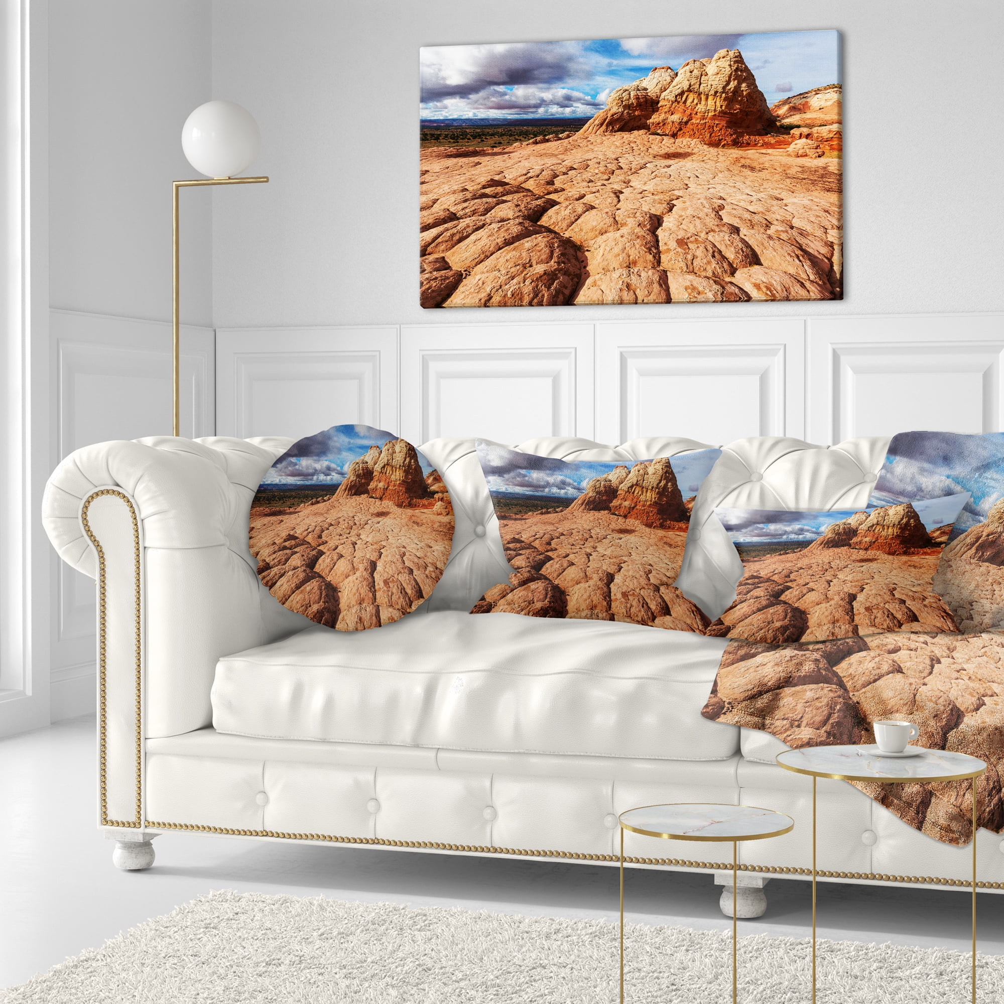 Designart 12" x 20" Brown Polyester Throw Pillow