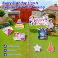 thumbnail image 4 of 7 letreros de feliz cumpleaños con estacas, cadena de luz LED de 16.4 pies, letreros personalizados, grandes letreros de feliz cumpleaños, juego completo de suministros para patio, césped, decoración, 4 of 8