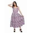 thumbnail image 2 of Moomaya Robe Longue Maxi pour Femmes en Coton Imprimé à Bretelles Spaghetti et Col en V, 2 of 6
