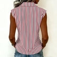 thumbnail image 4 of Dvprdro Womens Cotton Striped Top Collared Sleeveless Button Front Loose Fit Summer Casual Shirt, 4 of 8