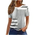 thumbnail image 2 of Short Sleeve Cotton T Shirts for Women Womens Tops Trendy 2026 Floral Shirts for Women Crewneck Tees, 2 of 4