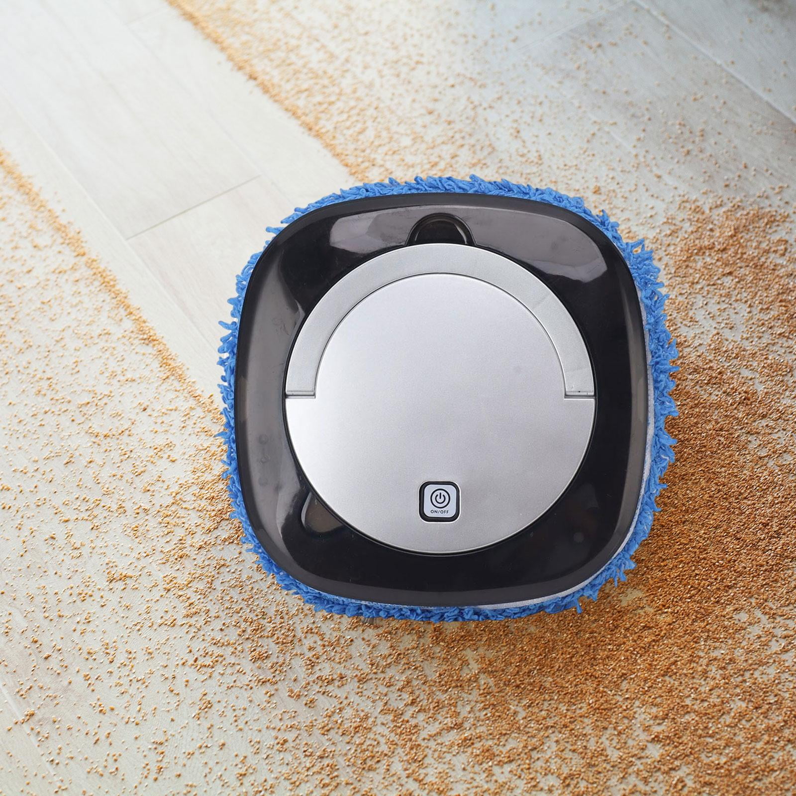 Baoblaze Automatic Floor Mopping Machine Robot Vacuum Cleaner for Carpet Tiles Marble argent
