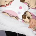 thumbnail image 3 of Oversized Wearable Blanket Hoodie,Cartoon Pug Dog Sherpa Blanket Hoodie with Super Pockets,Super Warm Fuzzy Pullover for Women & Men, 3 of 6